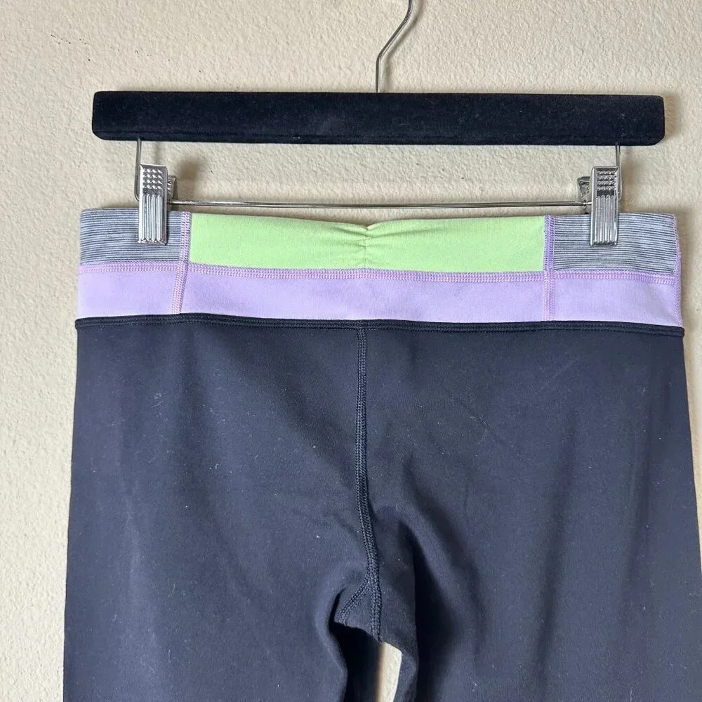 LULULEMON Gather & Crow Split Back Cropped Leggings Running TIghts - size 8